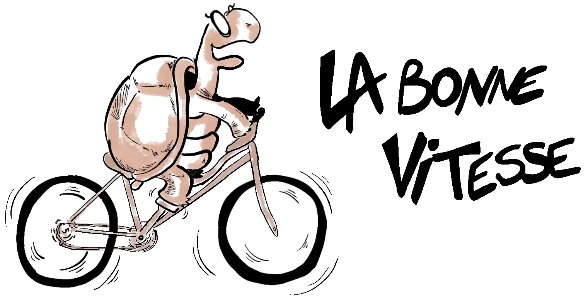 Logo La Bonne Vitesse : une tortue à vélo